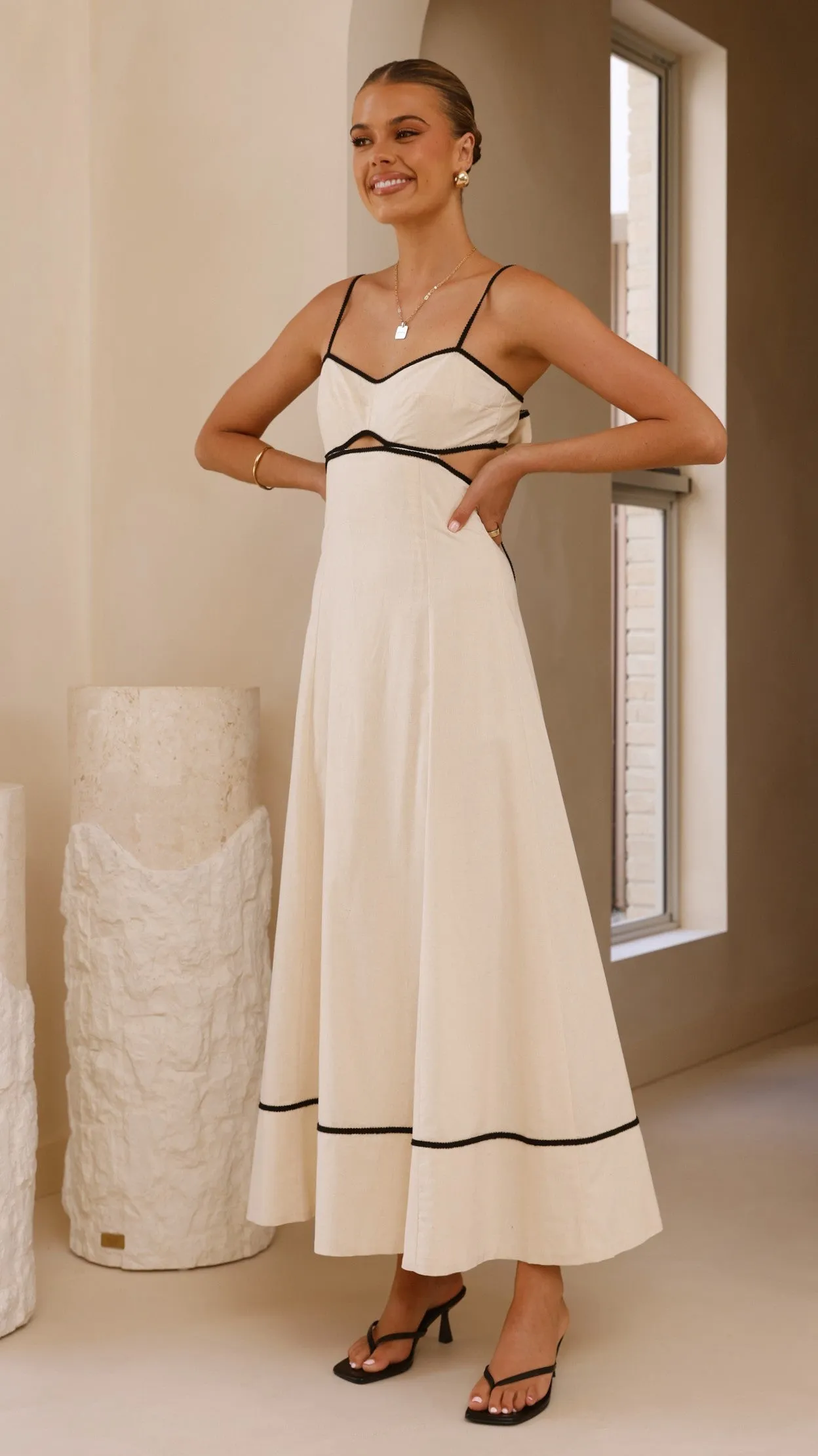 Nereda Maxi Dress - Cream Dance Floor Water Glow