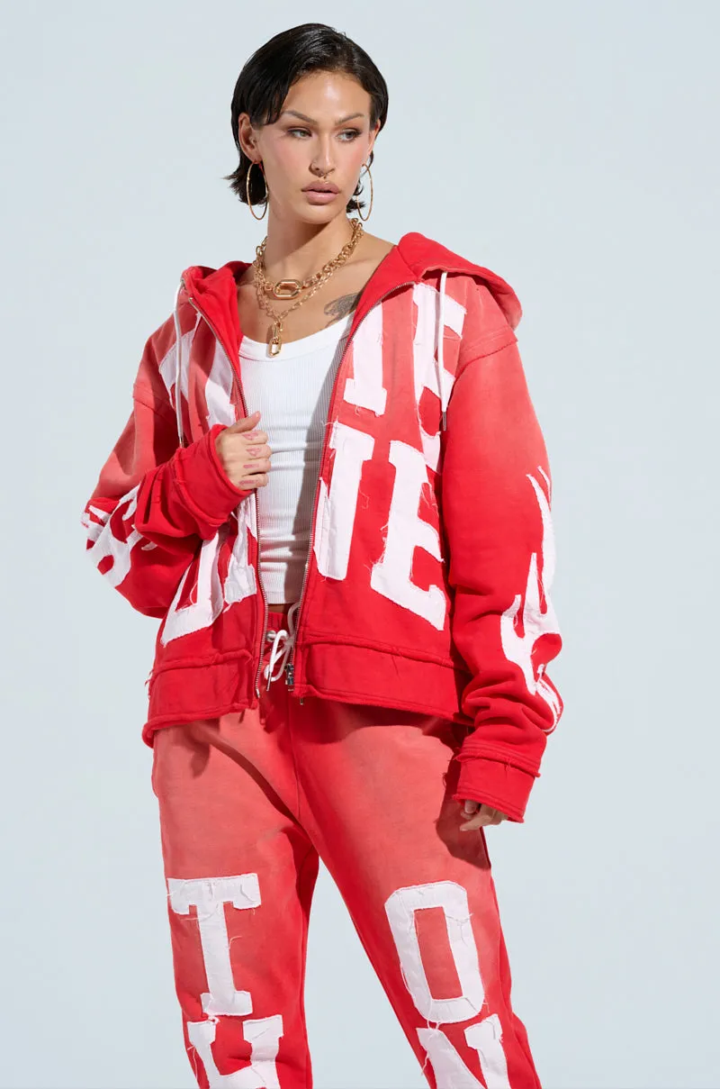 ONLY ONE ZIP UP SWEATSHIRT IN RED product home friendliness
