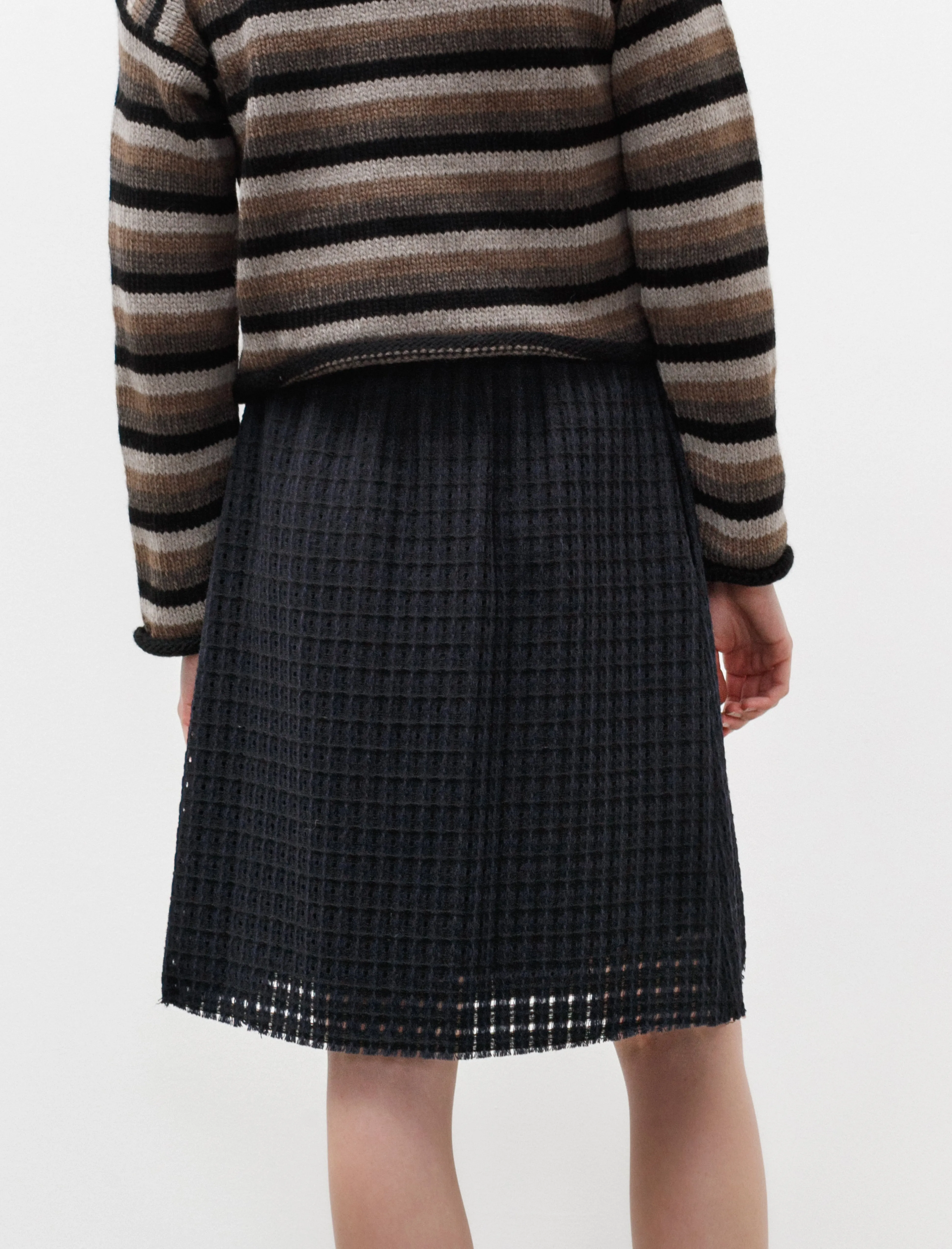 Audrey Skirt Navy and Black Drawstring closure Breezy Style