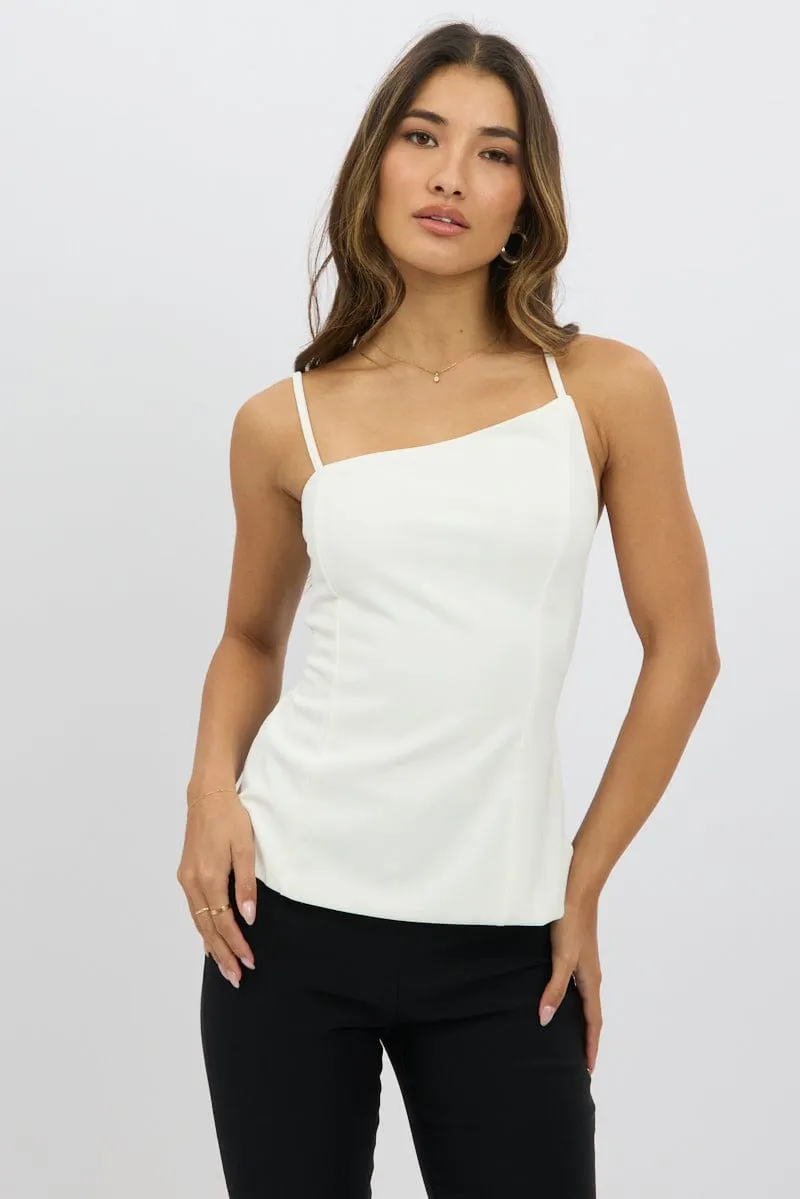 WaterResistant Coating White Singlet Top Backless