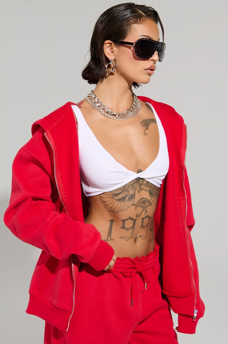 Outdoor Layer LOVER OVERSIZED ZIP UP SWEATSHIRT