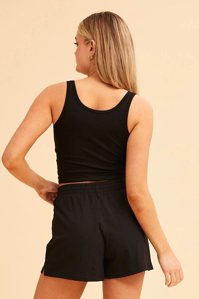 Travel Style Trendy Vibe Black Jamie Pull On Lounge Short