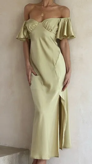 Leaf Song Forest trail Louisa Midi Dress - Olive
