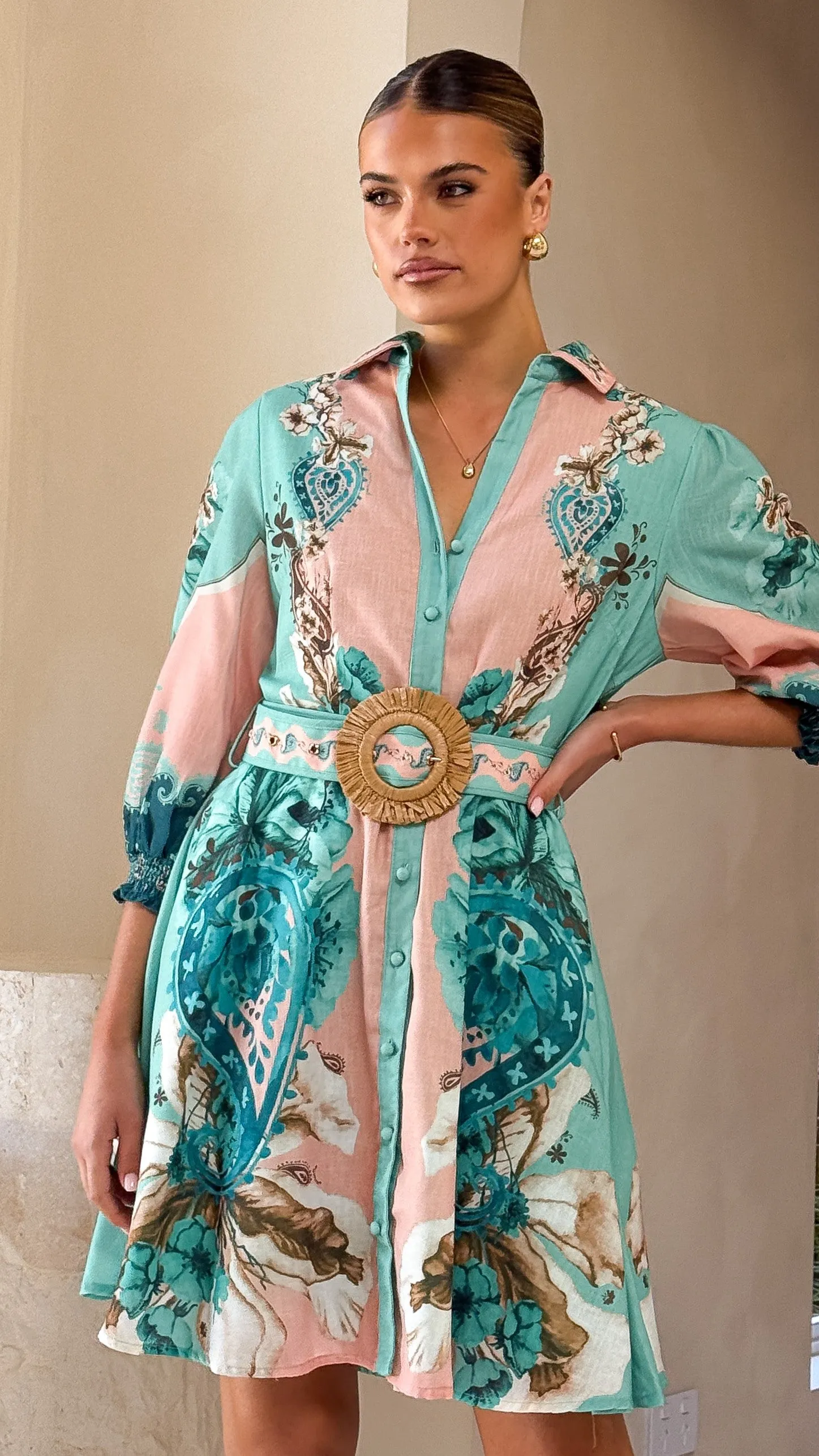 Youthful Chic Macy Mini Dress - Willow Print