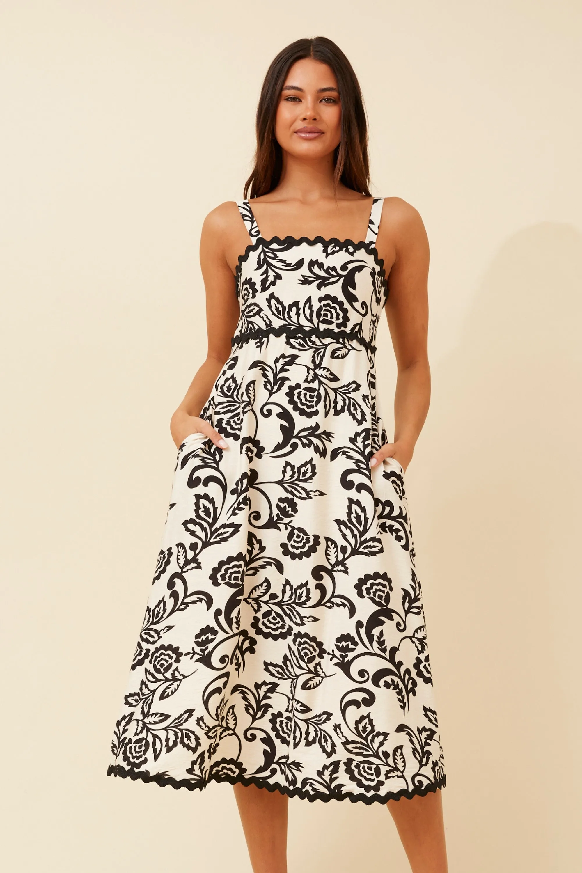MAKENNA RIC RAC MIDI DRESS Opera Hall