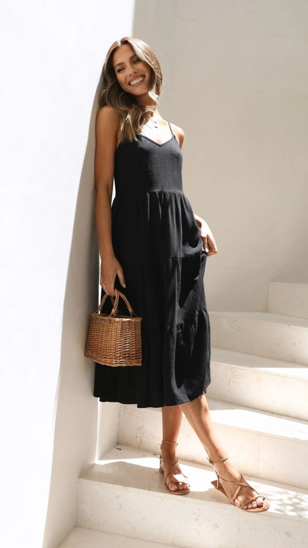 Zoey Midi Dress - Black Season Switch