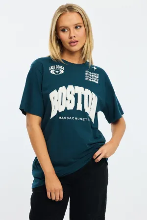 Blue Graphic Tee Short Sleeve AllDay Comfort