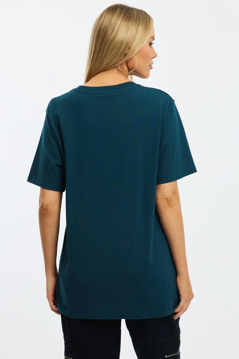 Active Look Blue Graphic Tee Short Sleeve