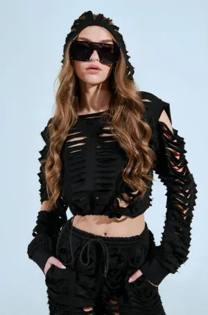 CLEAN LINES SLASHED HOODIE Fashionable product luxury factor