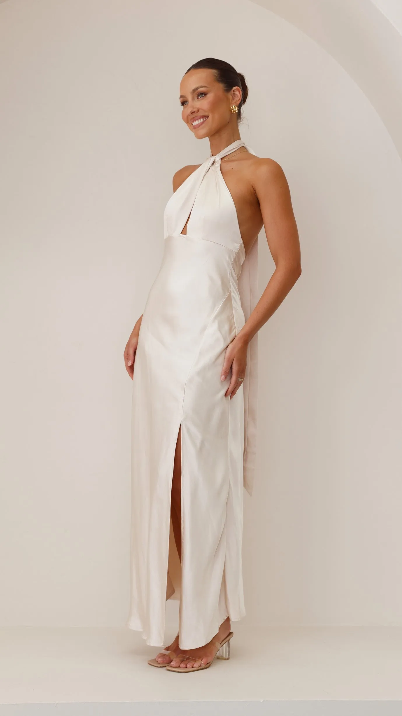 Amalia Maxi Dress - Champagne Soft-touch maxi gown Tulip Glow