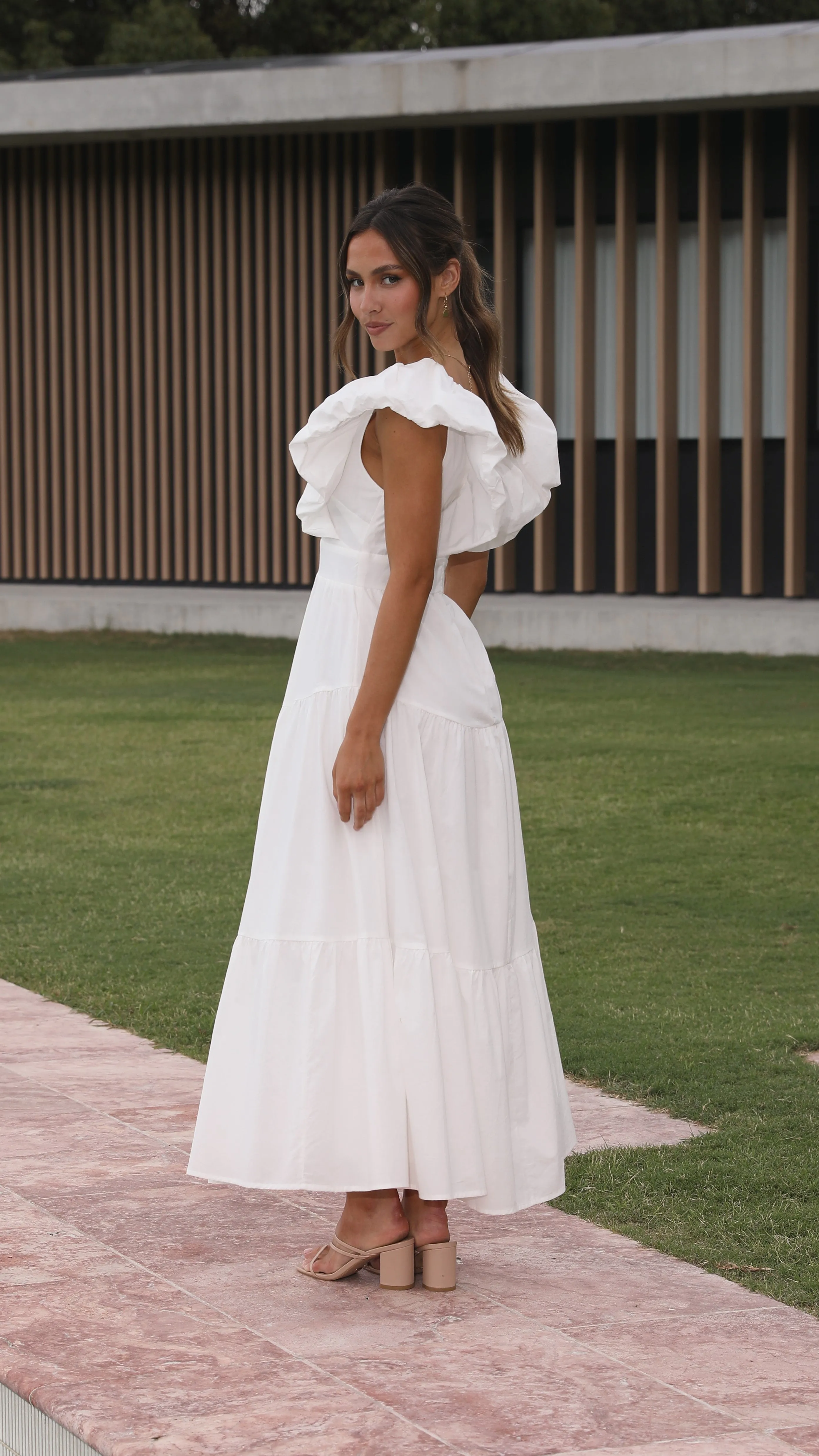 Wave Crest Emma Maxi Dress - White