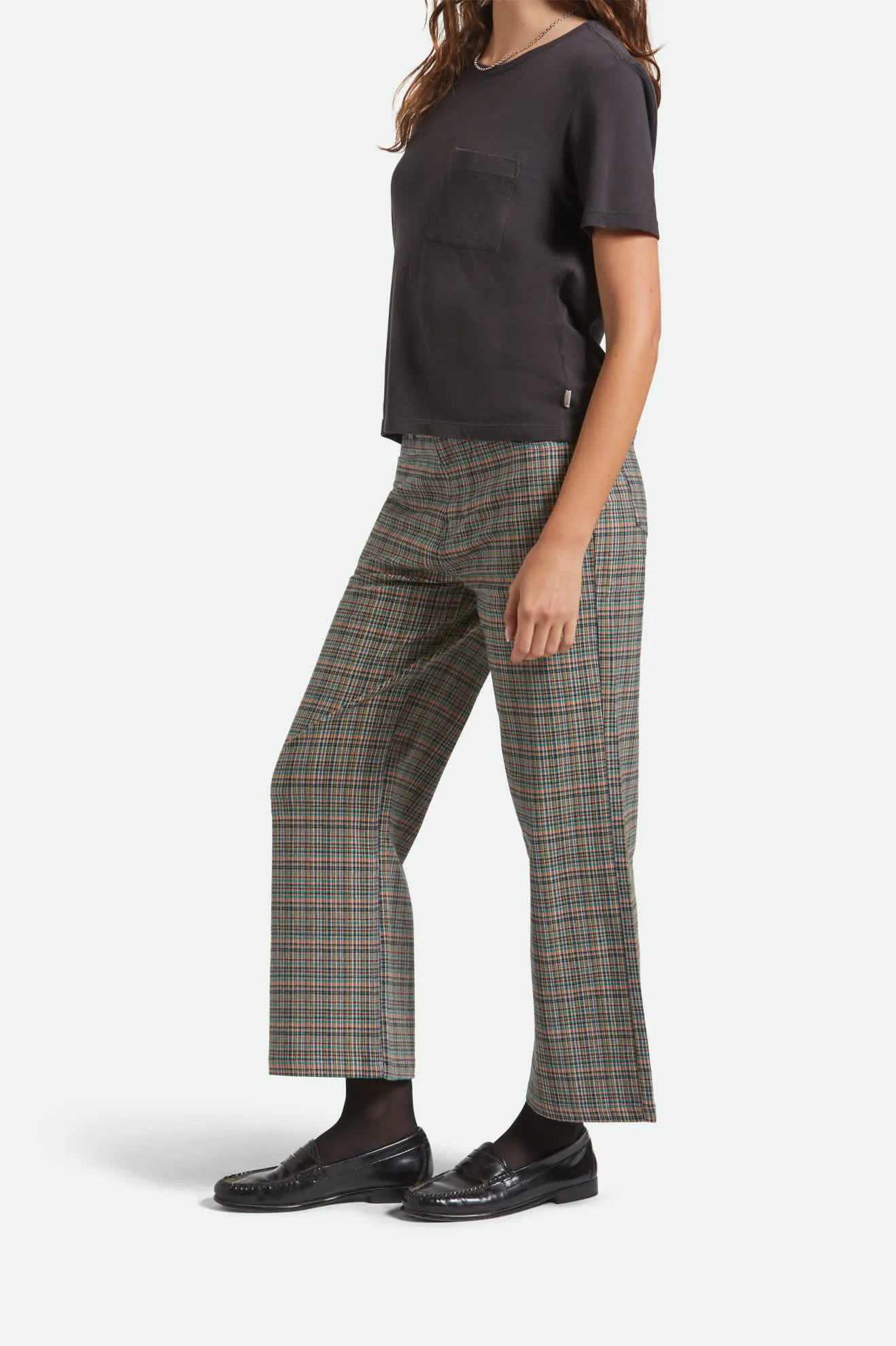 Stretchable Design HypoallergenicMaterial Margo Cropped 5-Pocket Pant - Multi Stripe/Plaid