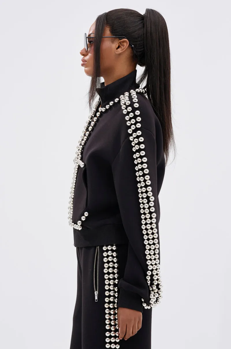 Minimal Staple BALLS TO THE WALL ZIP UP SWEATSHIRT IN BLACK