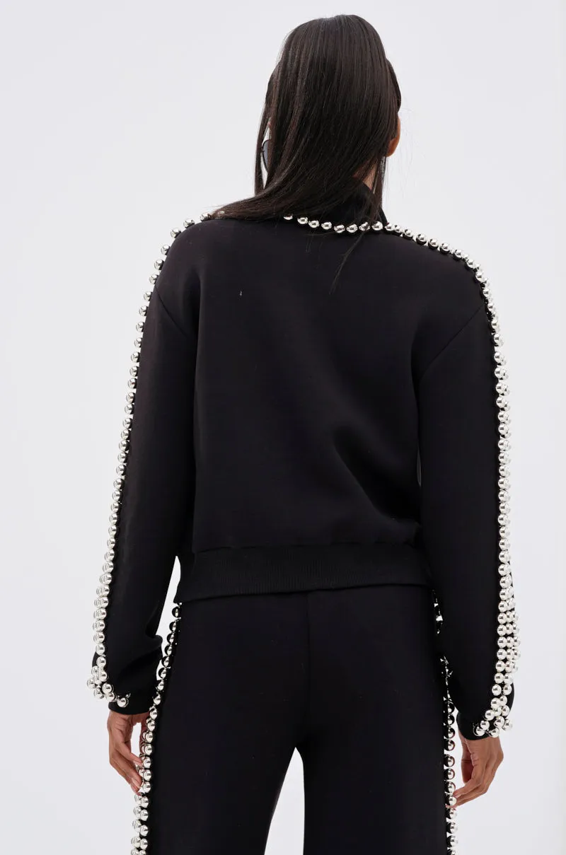 BALLS TO THE WALL ZIP UP SWEATSHIRT IN BLACK product fringe edginess