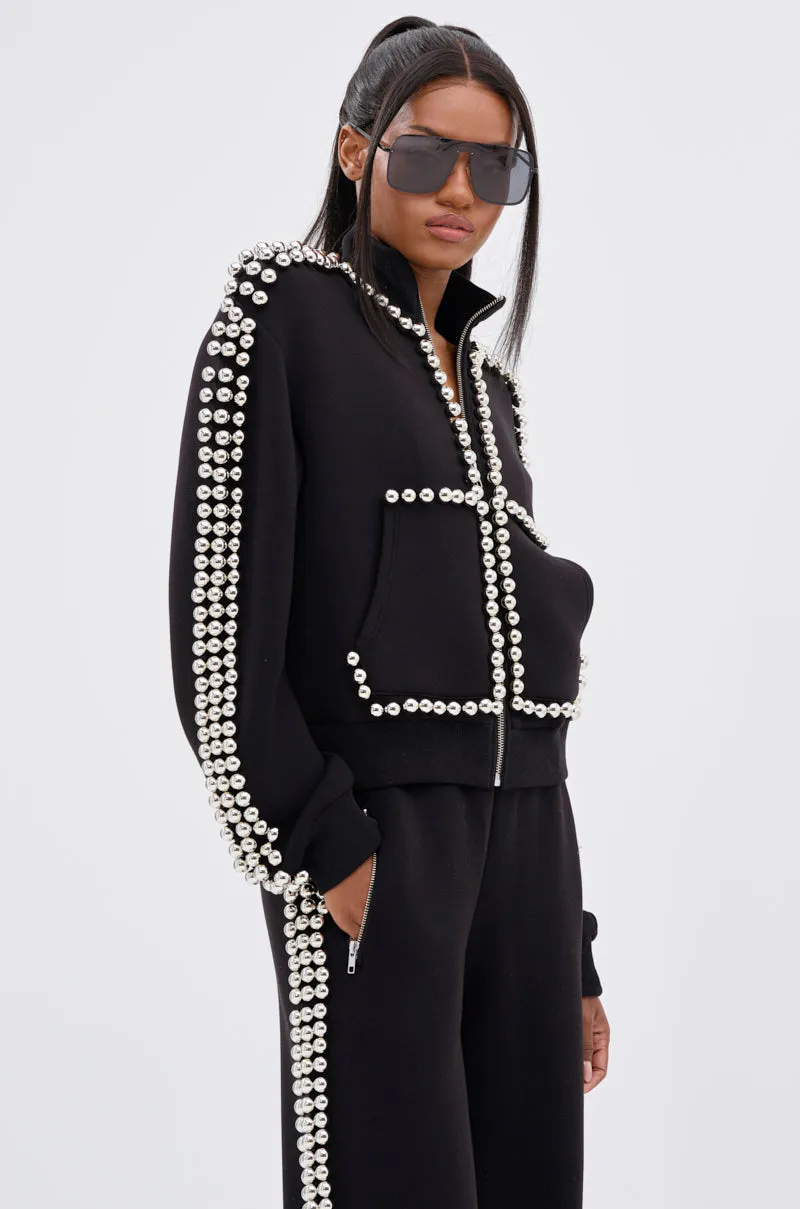 Street Ready BALLS TO THE WALL ZIP UP SWEATSHIRT IN BLACK