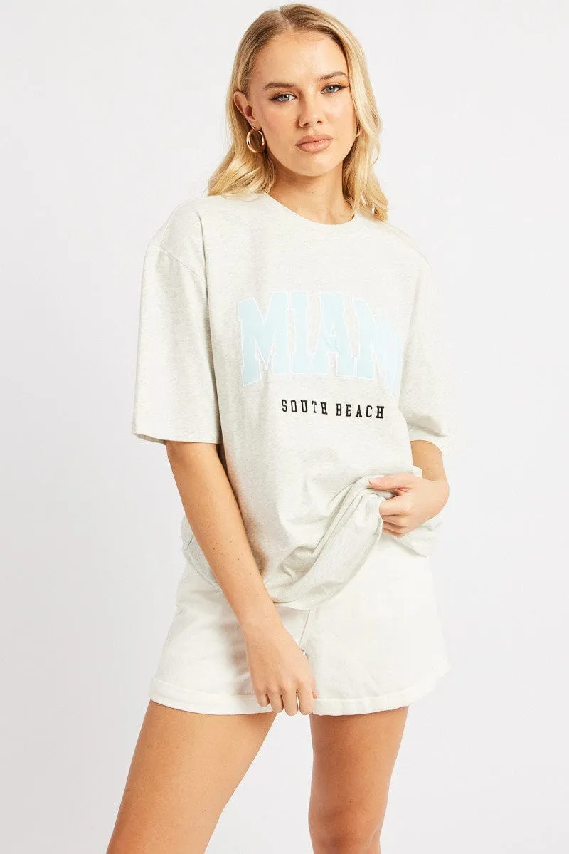 City Outfit Grey Graphic Tee Short Sleeve
