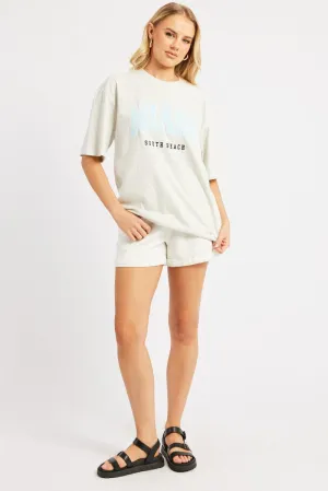 Plus size confidence Lightweight Comfort Grey Graphic Tee Short Sleeve