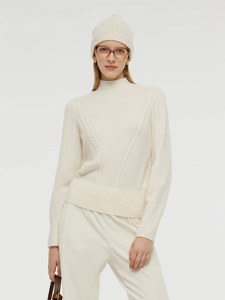 Everyday Comfort Wool Mock Neck Women Sweater