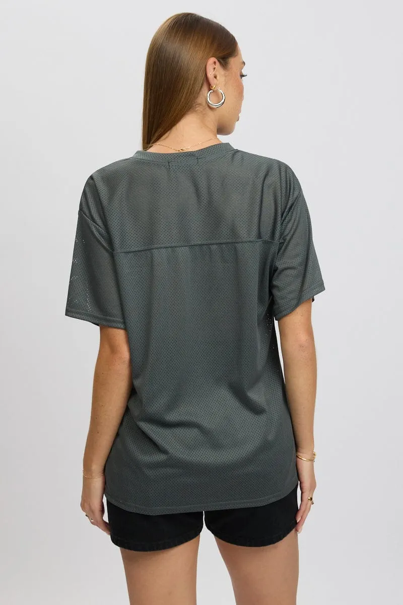 Grey Sport Tee Short Sleeve Practical Comfort