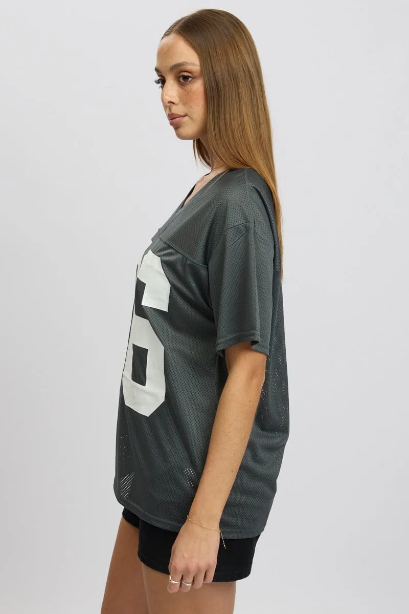 Eye-Catching Grey Sport Tee Short Sleeve