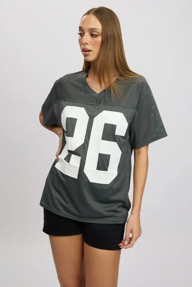 sporty wear Snag Resistant Surface Grey Sport Tee Short Sleeve