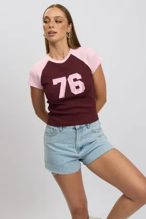 Fashion Forward Red Graphic Tee Short Sleeve