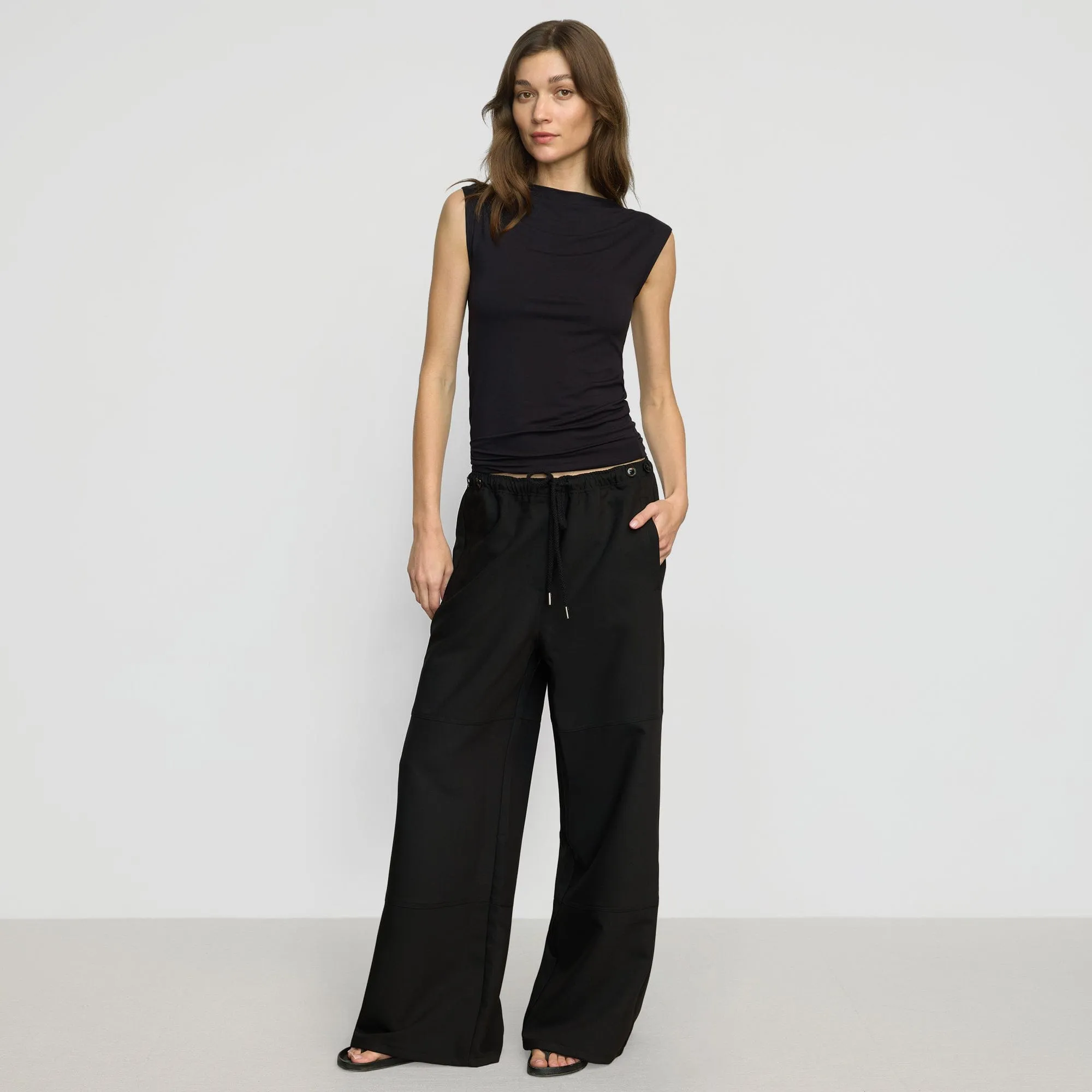Noemi Stretch-Waist Wide-Leg Pant Functional Wear