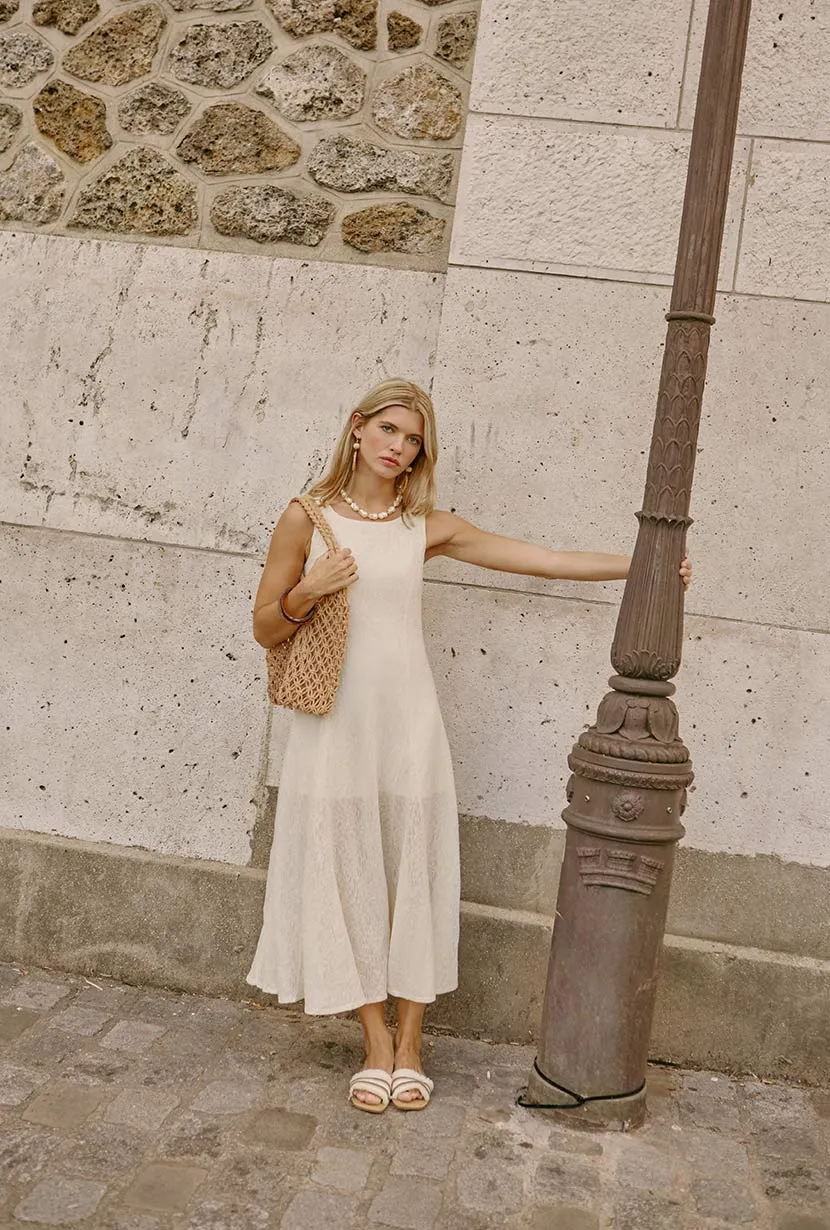 Durable Stitching 4Way Stretch Gwynne Knit Dress - Ivory