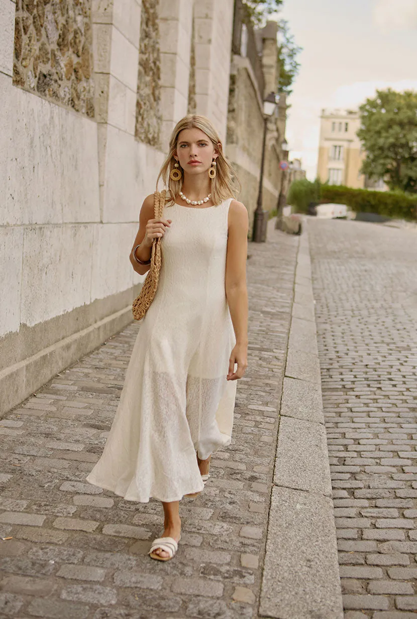 Stone Glow Stylish Scarf Gwynne Knit Dress - Ivory