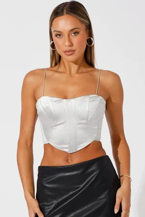 AntiStaticTechnology Weekend Style Metallic Corset Crop Top Straps