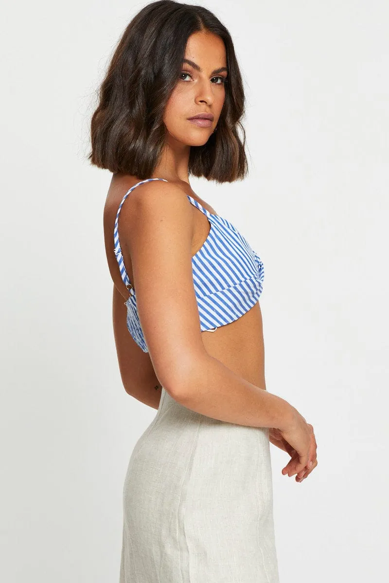 Recycled materials Country Core Stripe Singlet Bralette Sleeveless Crop
