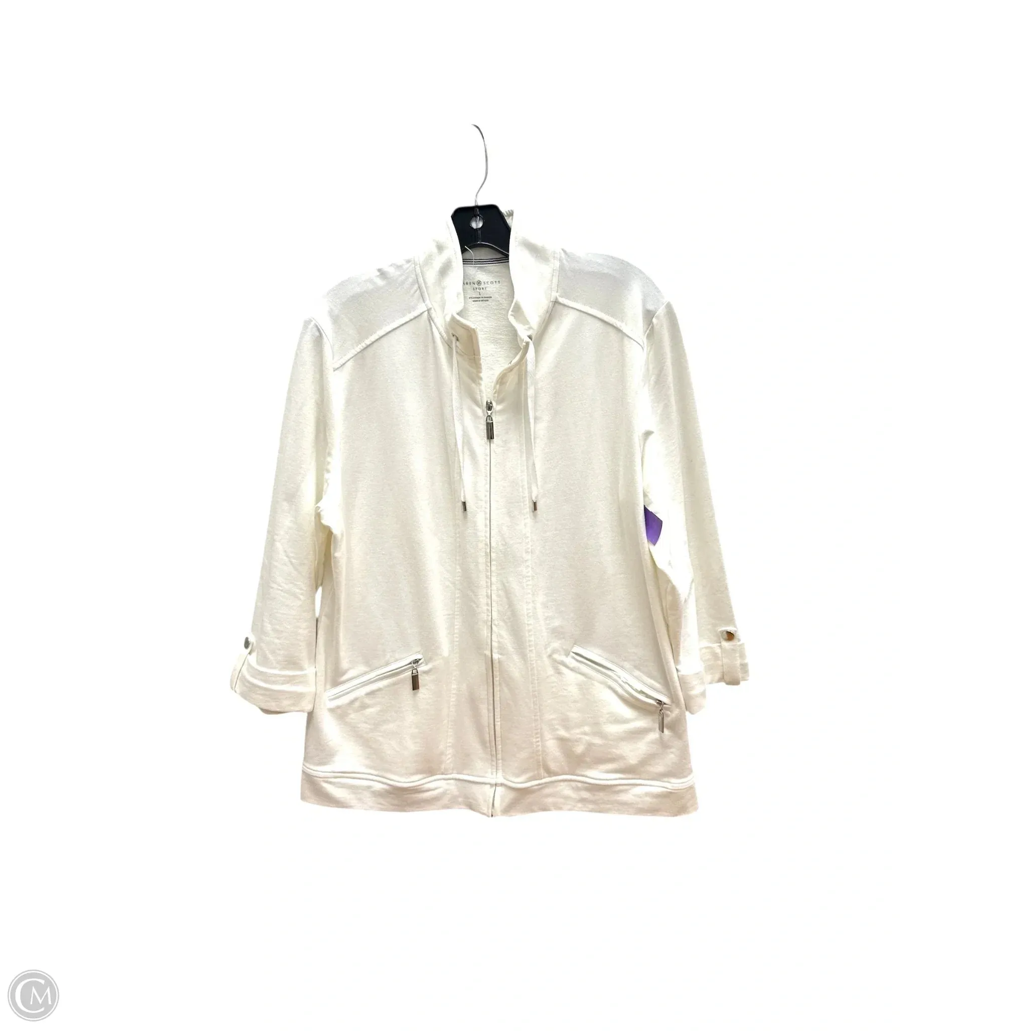 Sweatshirt Crewneck By Karen Scott In White, Size: L Loose Thread Garden Ease