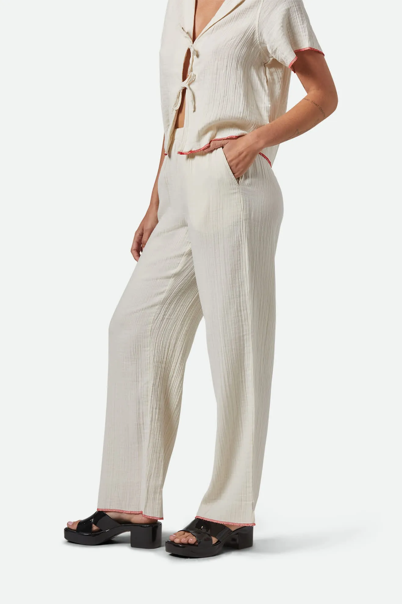 Wandering Hudson Lounge Pant - Off White Functional fashion wear MultiPocket