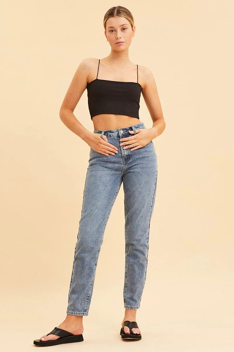 Recycled materials Sporty Shorts Black Bandeau Singlet Rib Top