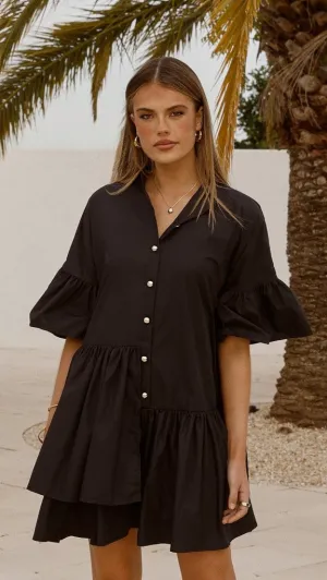Viola Mini Dress - Black Shine Fresh Bar Scene