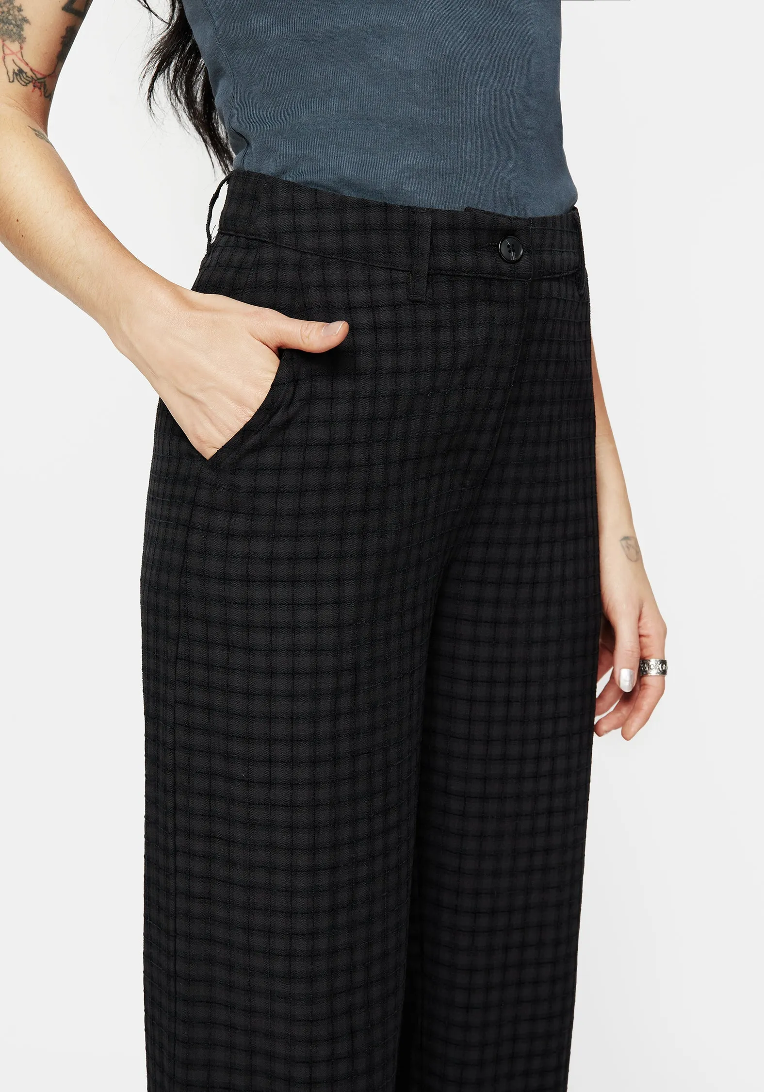 Ziggy Check Straight Leg Trousers Hygienic Inner Layer Core Movement