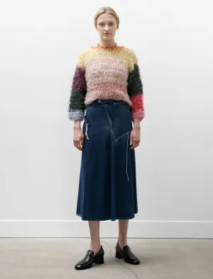 Flare Denim Skirt Indigo Outfit Mix Key Feature