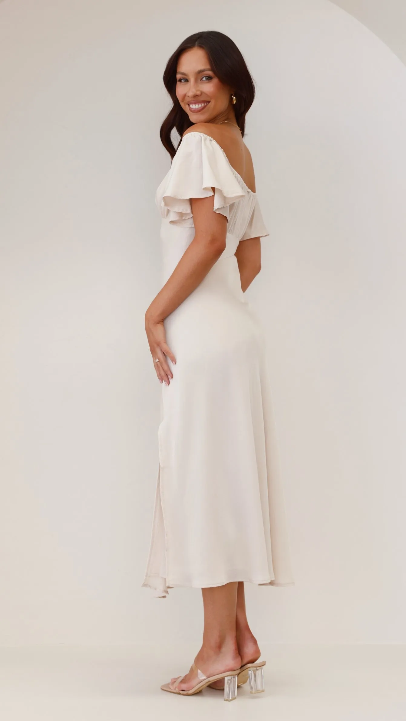 Louisa Midi Dress - Ivory Quick Change Any Day Wear