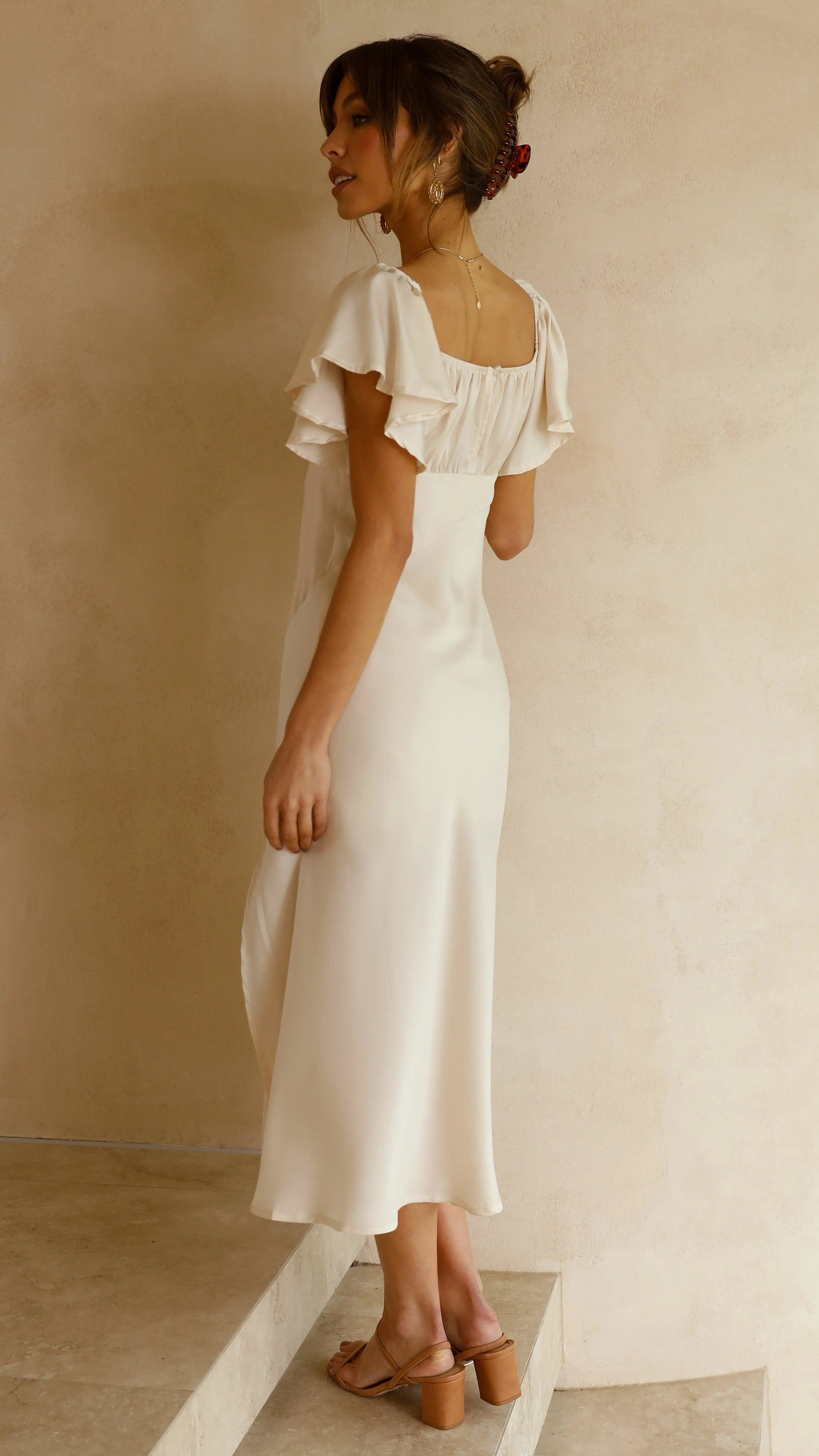 Classic Cool Copper Glow Louisa Midi Dress - Ivory