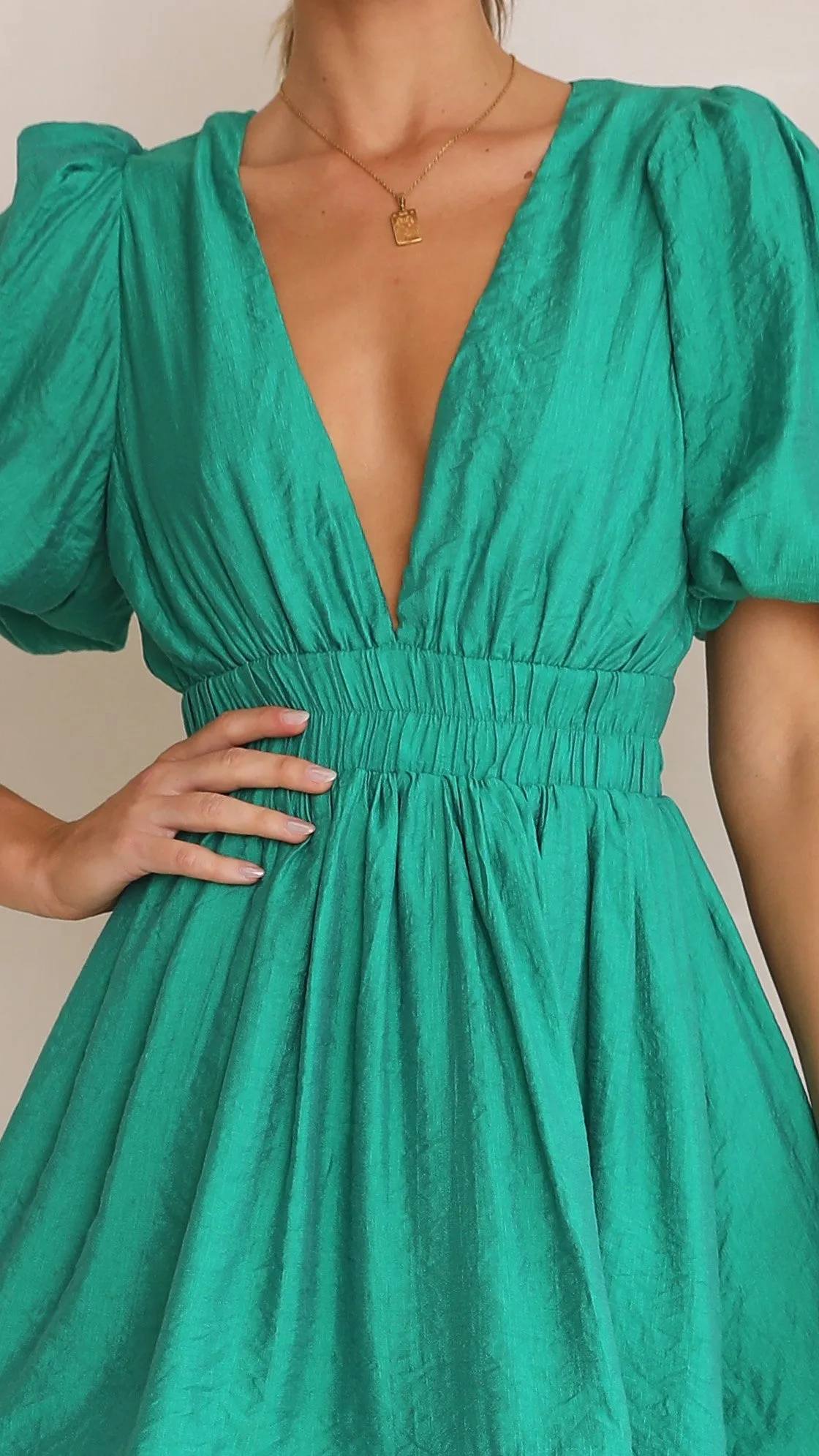 Erin Mini Dress - Emerald Relaxed mini for warm days