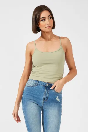 Green Supersoft Singlet Longline Cozy clothing