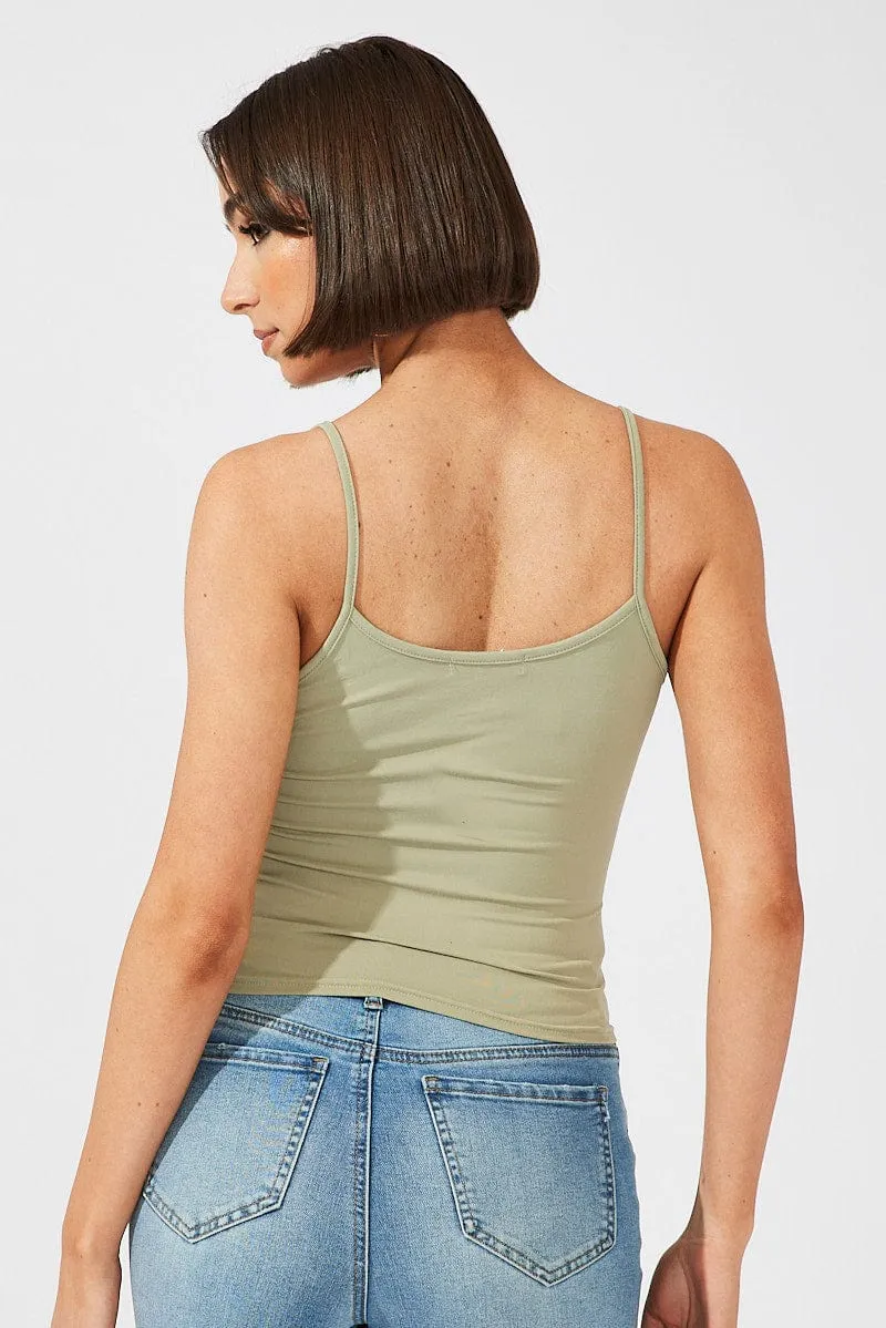 Organic Ease CompactWeave Green Supersoft Singlet Longline