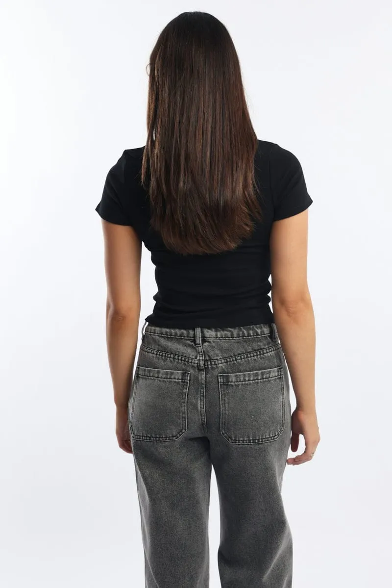 Black Graphic Tee Short Sleeve Timeless Piece