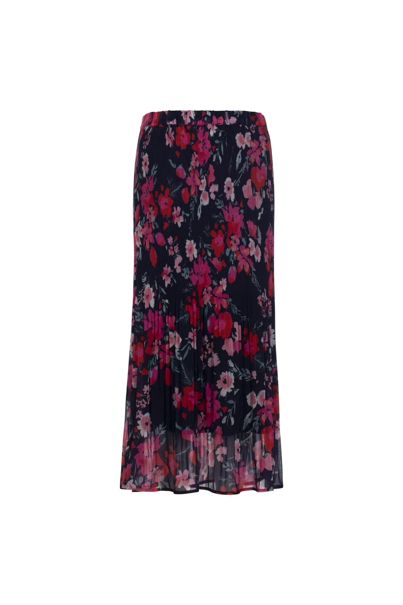 Mini pleat Skirt with lining | Pink Navy Garden | 8578AR Mini length All Day Fit