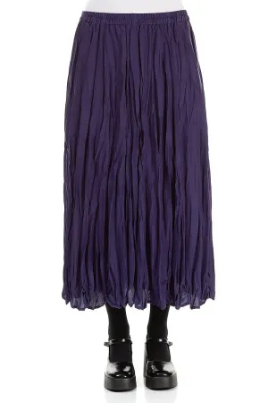 Royal Purple Crumpled Pure Silk Skirt Fade Resistant Cloth Stretch Fabric