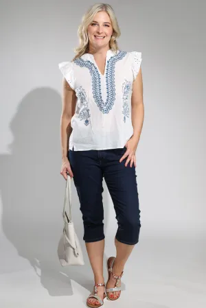 Twin Lakes Denim Mid Calf Jeans | DARK INDIGO | 6504A1 Breathable fabric Soft Core