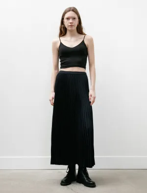 Natural Look Satin Pleats Skirt Navy