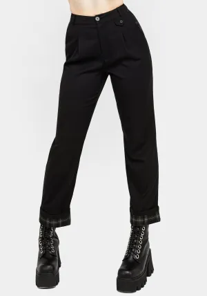 Clover Check Contrast Trousers Relaxed Comfort Fit LightweightConstruction