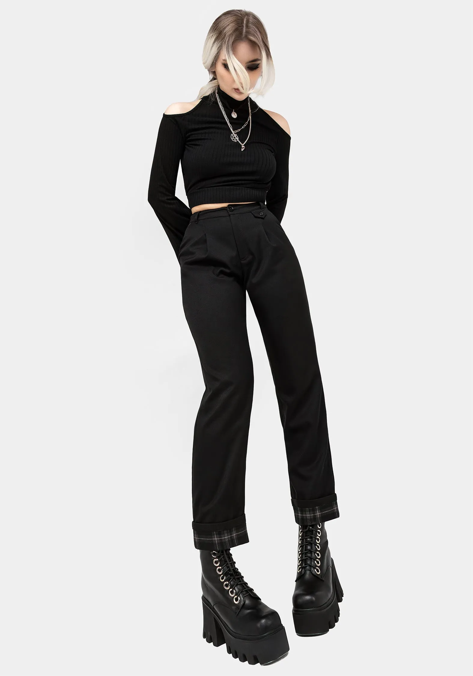 AntiStaticFinish Clover Check Contrast Trousers