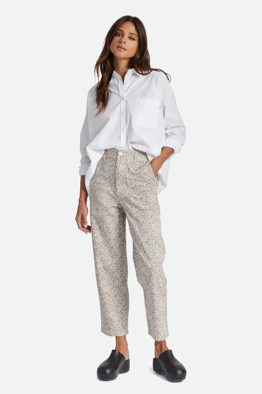 Snag Free Fabric All Day Wear Vancouver Pant - White Floral